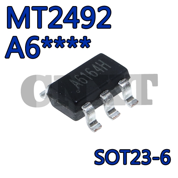 10pcs MT2492 A6 SOT23-6 Power Chip Synchronous Buck Converter ชิปหน้าจอการพิมพ์ A6 160W ยี่ห้อใหม่
