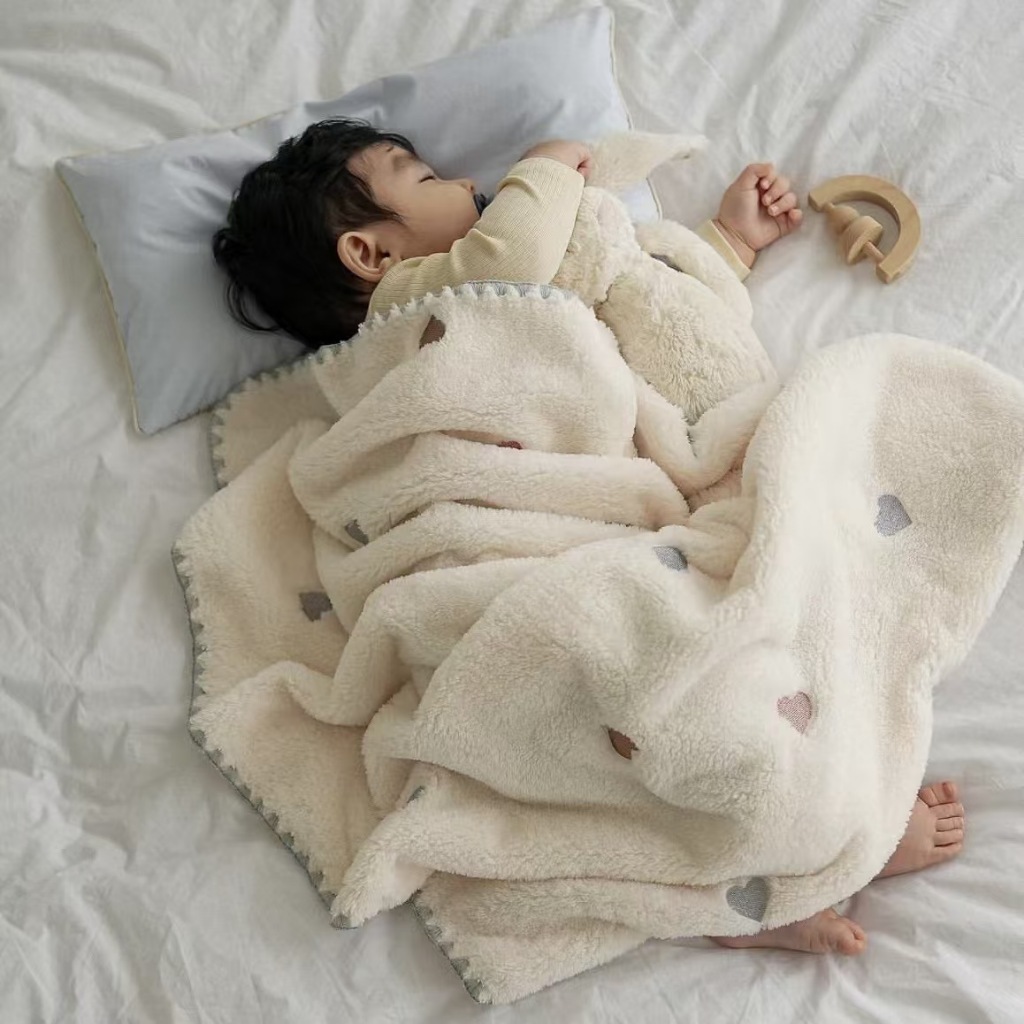 130x90 ซม.เย็บปักถักร้อยเด็ก Plush ผ้าห่มทารกแรกเกิดผ้านวมรถเข็นเด็กทารกผ้าห่มเด็ก Swaddling เสื้อผ้า