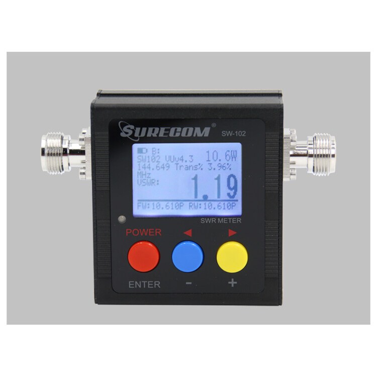 Surecom SW-102 N ประเภท 125-525Mhz VHF / UHF เสาอากาศและ SWR MeterDigital VHF / UHF SWR และ Power Wa