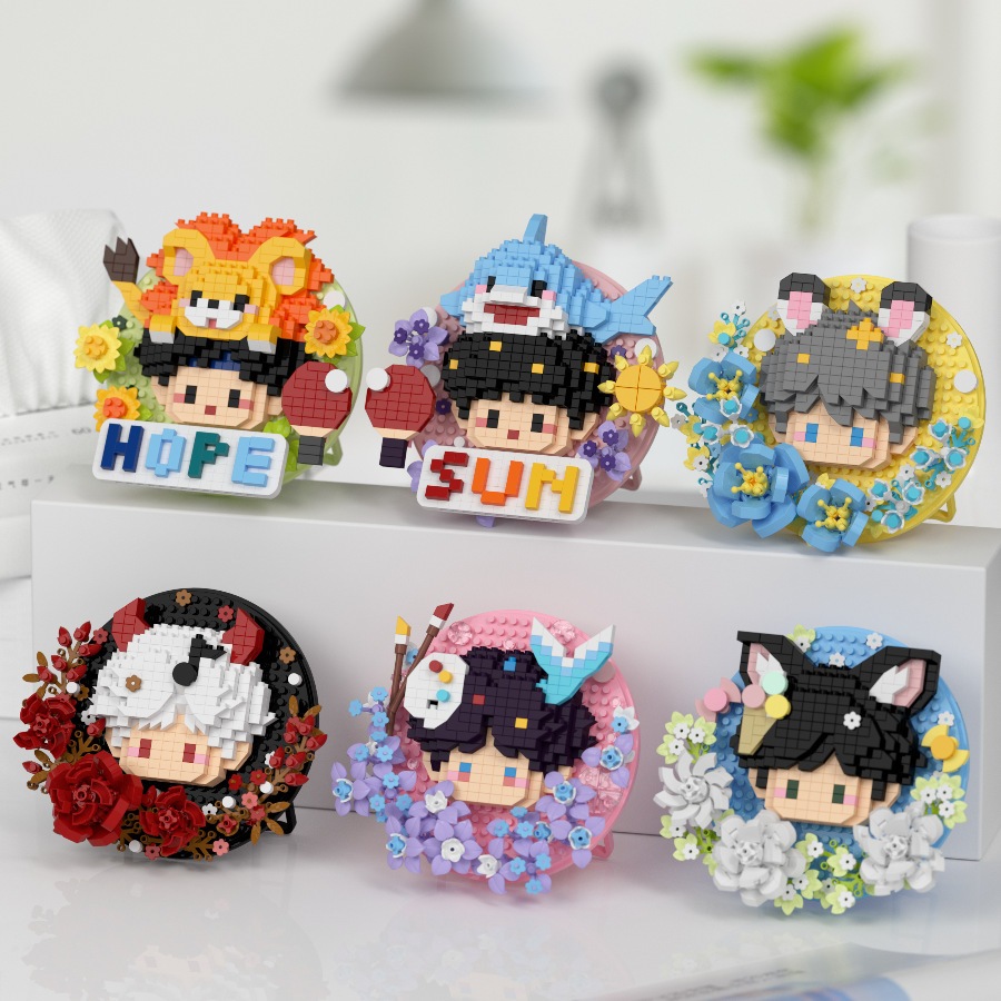 ของเล่นบล็อกตัวต่อรูปดอกไม้ตุ๊กตา อนุภาคประกอบ พัฒนาการศึกษา ปริศนา ของขวัญวันเกิด สําหรับเด็ก