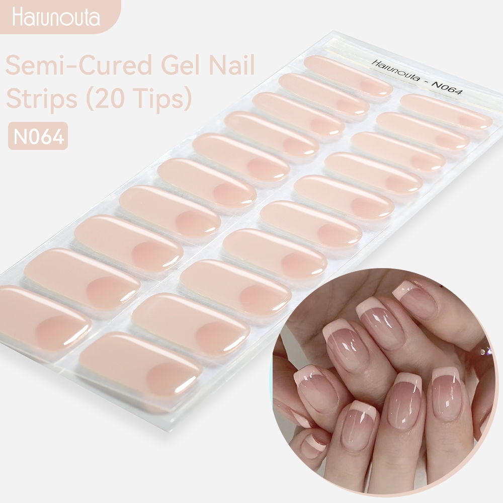 Harunouta เจลเล็บแถบ Patch Sliders กาวกันน้ําติดทนนานคลุมทั้งหมดสติกเกอร์เจลห่อเล็บ