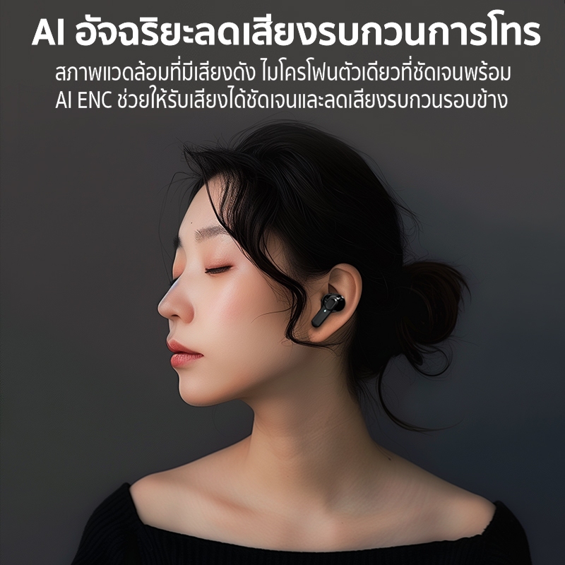 KOORFLY EP800 หูฟัง TWS หูฟังบลูทูธไร้สาย  Bluetooth 5.4 บลูทูธ -42DB ลดเสียงรบกวน ANC  แบตเตอรี่ 30ชม. IPX7กันน้ำ HiFi HD Call พร้อมไมโครโฟน หูฟังเล่นเกม