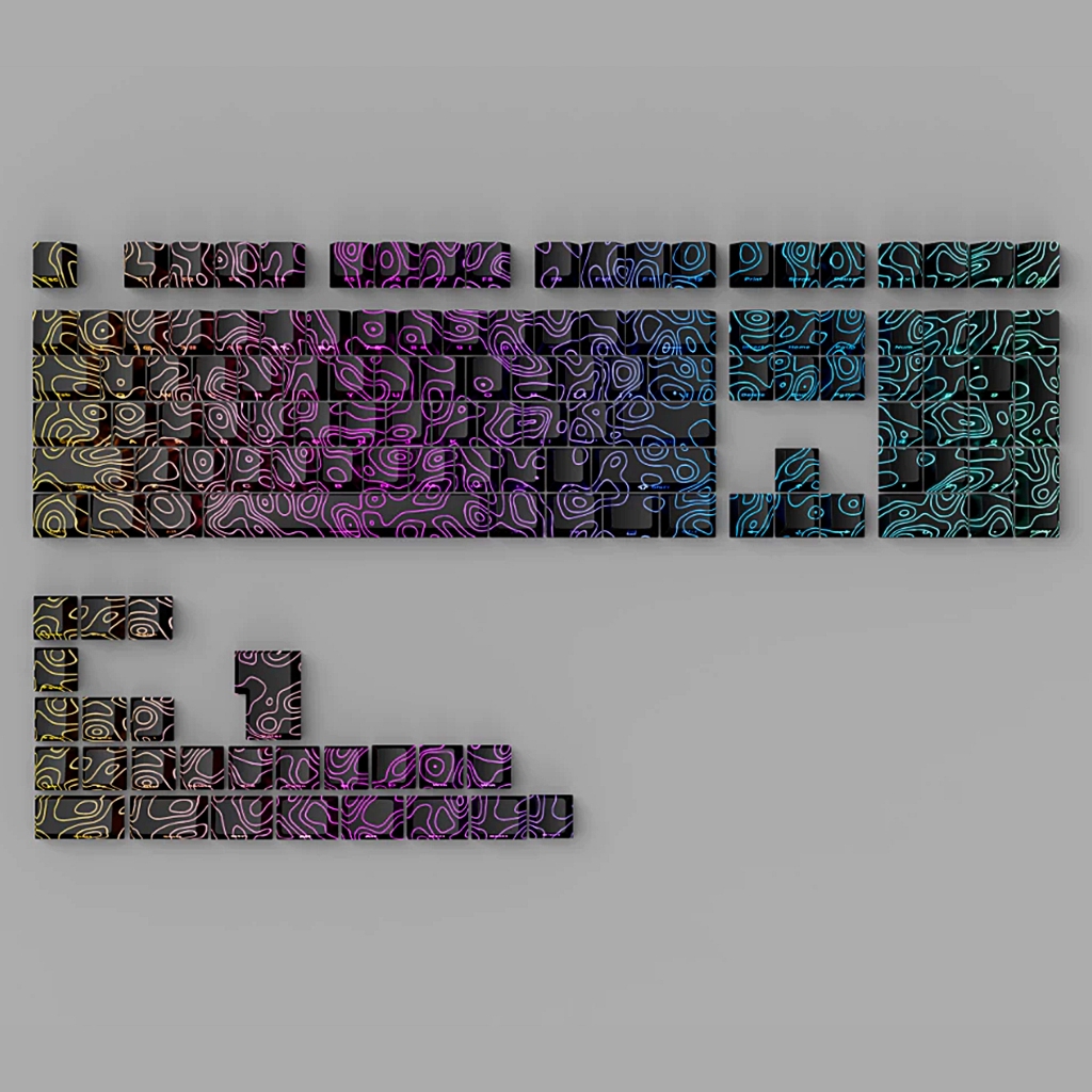 Xvx 1.0 รุ่น Topographic Shine-Through Cherry Profile Side-Print Dye-sub PBT Keycap Set 134-key