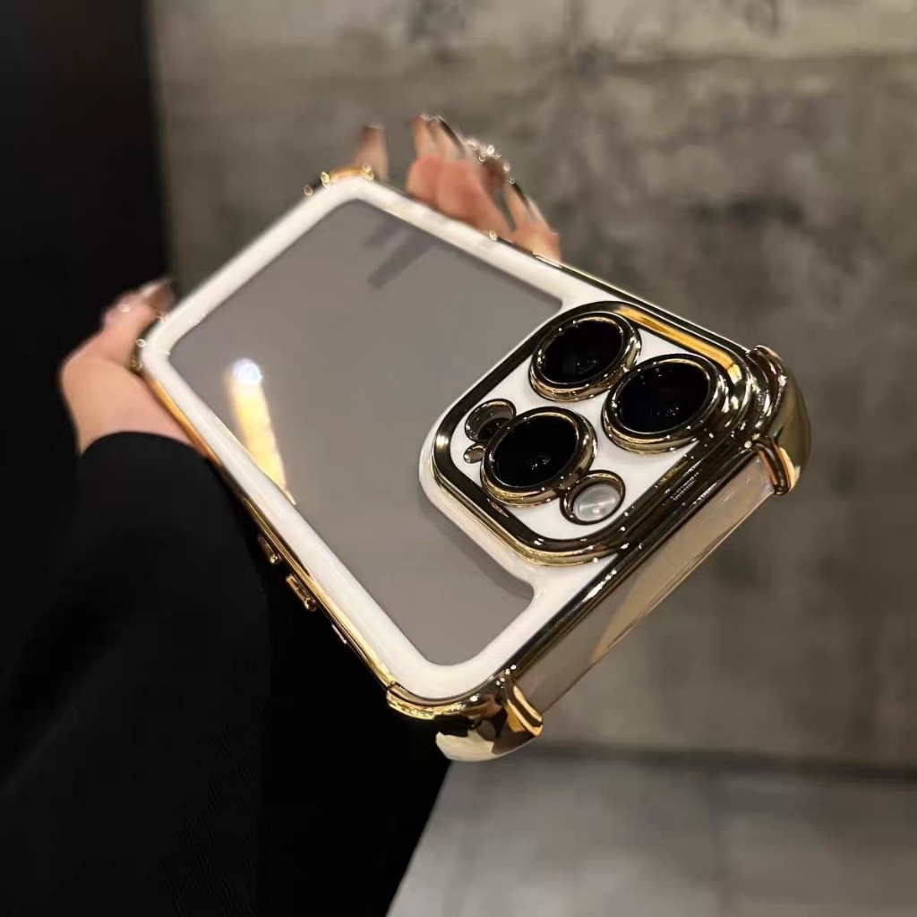อะคริลิคทูโทน/สี่มุมป้องกันการล่มสลายเคสแข็ง/สีดําเข้ากันได้สําหรับiphone 11 12 13 pro max 14 14Pro 14promax 15 15Pro 15Promax 16pro 16Promaxกรณี