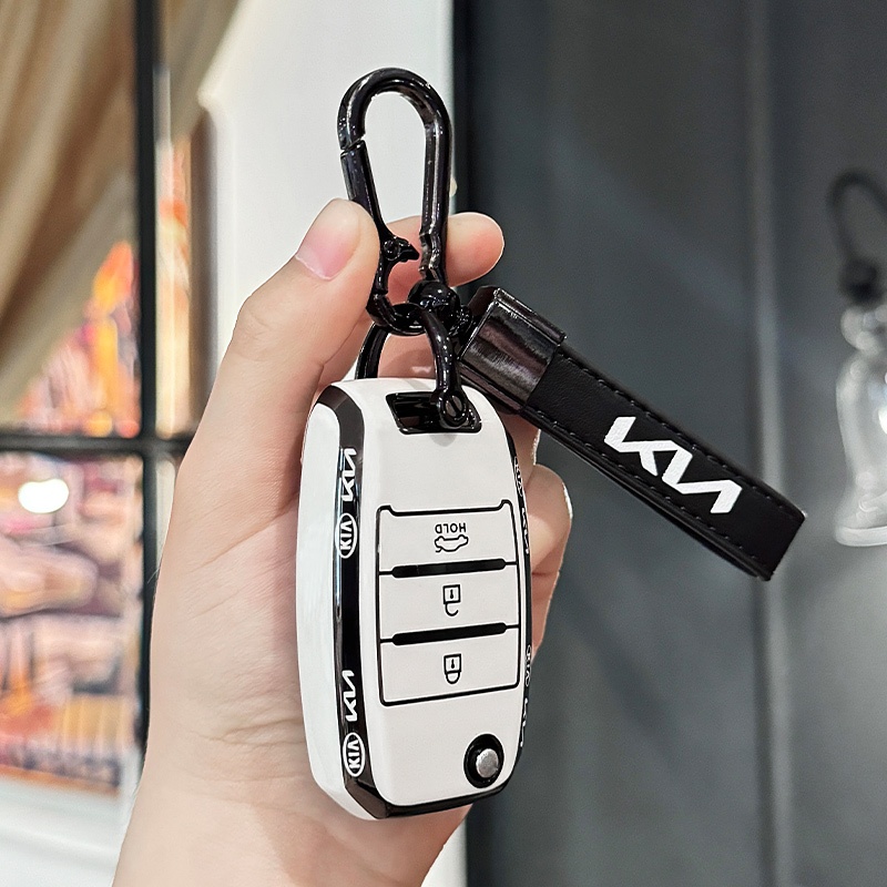 เคสกุญแจรีโมทรถยนต์ TPU 3 ปุ่ม สําหรับ KIA Picanto Ceed Sorento Cerato K2 K3 K4 K5 Optima Forte Rio 3 Soul Sportage ของแต่งรถยนต์ พวงกุญแจ