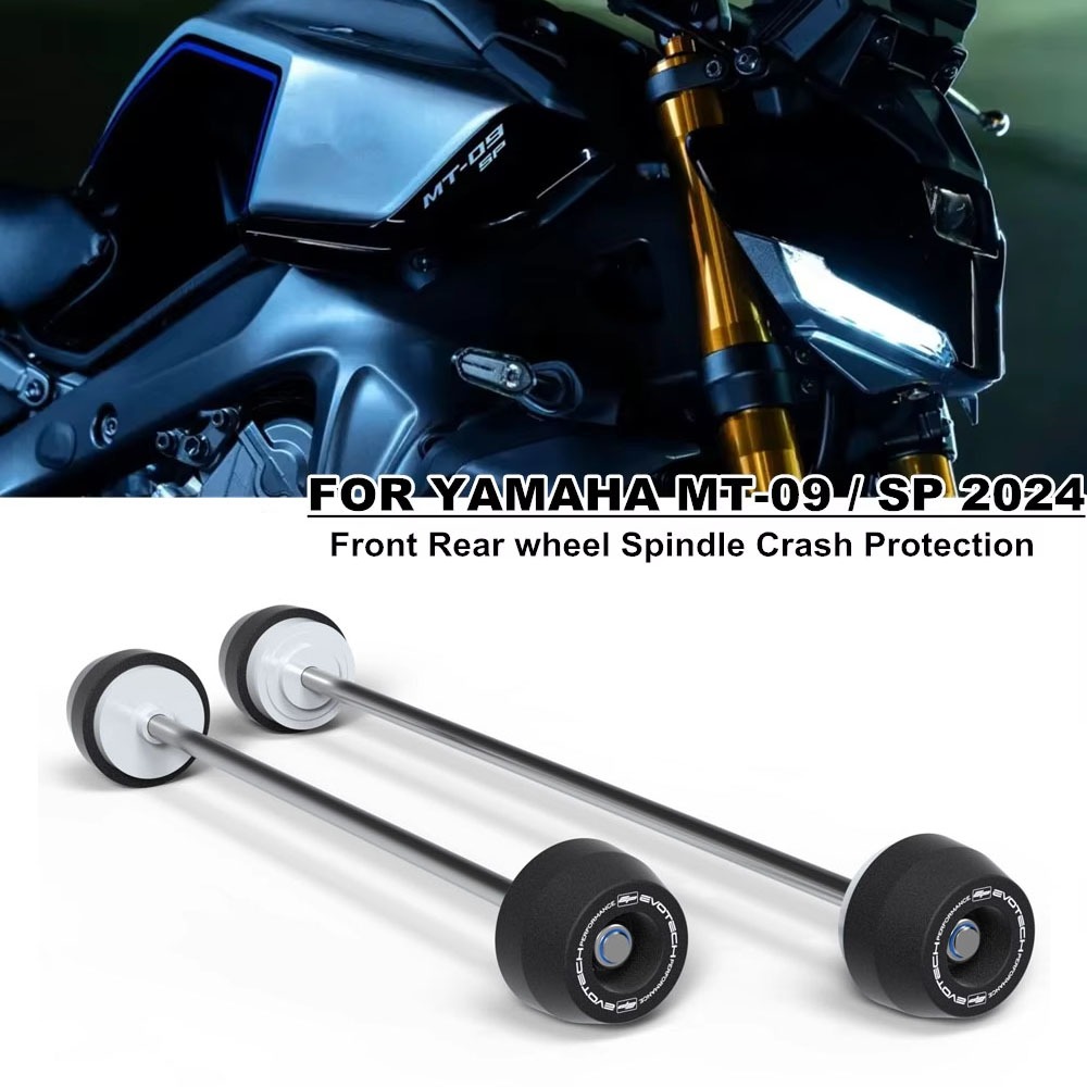 2024 ใหม่รถจักรยานยนต์ด้านหน้าและด้านหลังเพลาส้อม Crash Sliders ป้องกันล้อสําหรับ YAMAHA Tracer 9 GT Tracer 900 MT-09 SP MT 09