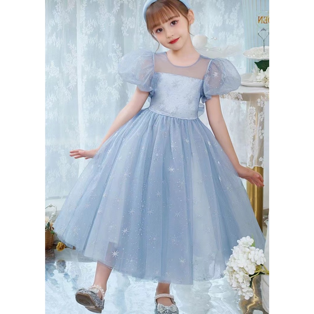 Elsa Princess Dress หญิง elsa elsa Frozen ชุดเล ็ กของแท ้ High-End เวอร ์ ชั ่ นเกาหลี 2023 6.19