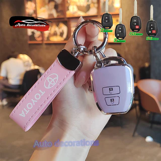 Toyota yaris,vios,ativ,vios,Commuter เคสกุญแจรถ Toyota2,3,4,ปุ่มฝาครอบกุญแจTpuพวงกุญแจ