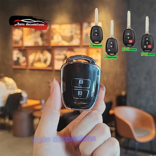 Toyota yaris,vios,ativ,vios,Commuter เคสกุญแจรถ Toyota2,3,4,ปุ่มฝาครอบกุญแจTpuพวงกุญแจ