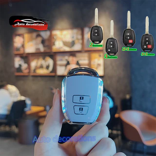 Toyota yaris,vios,ativ,vios,Commuter เคสกุญแจรถ Toyota2,3,4,ปุ่มฝาครอบกุญแจTpuพวงกุญแจ