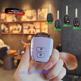 Toyota yaris,vios,ativ,vios,Commuter เคสกุญแจรถ Toyota2,3,4,ปุ่มฝาครอบกุญแจTpuพวงกุญแจ