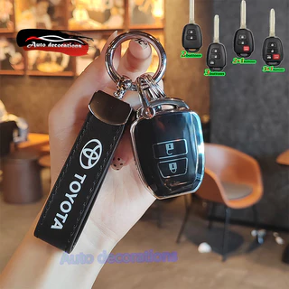 Toyota yaris,vios,ativ,vios,Commuter เคสกุญแจรถ Toyota2,3,4,ปุ่มฝาครอบกุญแจTpuพวงกุญแจ