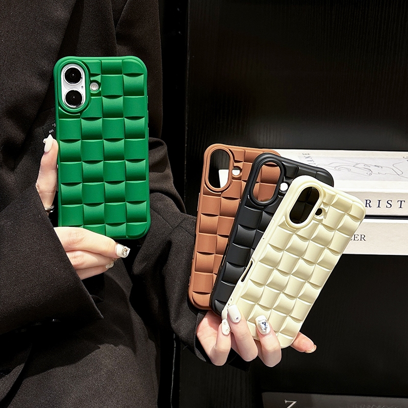3dตารางทนทานทอรูปแบบซิลิโคนนุ่มสําหรับiphone 16 16Promax 16Pro 15 15Pro 15Promax 11 12Promax 12 13Pro 13promax 11promax 12Promax 12mini 13mini 12Pro 14 14Promax