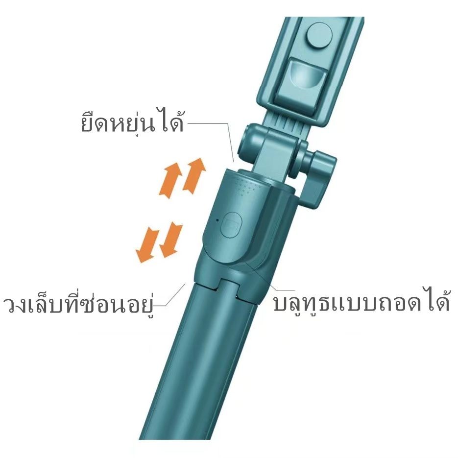 [พร้อมส่งในไทย] 4IN1 ม้เซลฟี่ ไม้เซลฟี่หมุน360มีไฟLED ไม้ถ่ายเซลฟี่ รีโมทบลูทูธ ไม้เซลฟี่ไร้สาย - รูปที่ 4