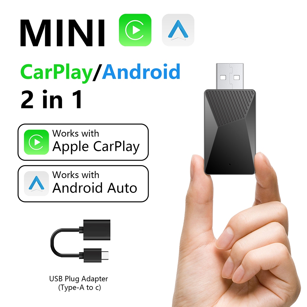 Wireless CarPlay Android auto adapter สําหรับรถยนต์แบบมีสายจากโรงงาน, wireless CarPlay & Android aut