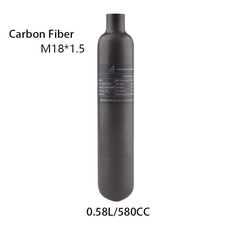 Hpa Scuba M18*1.5 0.58L คาร์บอนไฟเบอร์แก๊สกระบอกโซดาน้ํา 300BAR/4500PSI CO2 Air Tank สําหรับสถานีดําน้ํา Accesories
