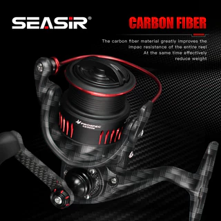 Seasir P-Series Prospec คาร์บอนไฟเบอร์ Spining Fishing Reel Ultralight Carbon เครื่องซักผ้า 8 + 1BB 5.2:1/6.2:1 อัตราทดเกียร์ล้อตกปลา