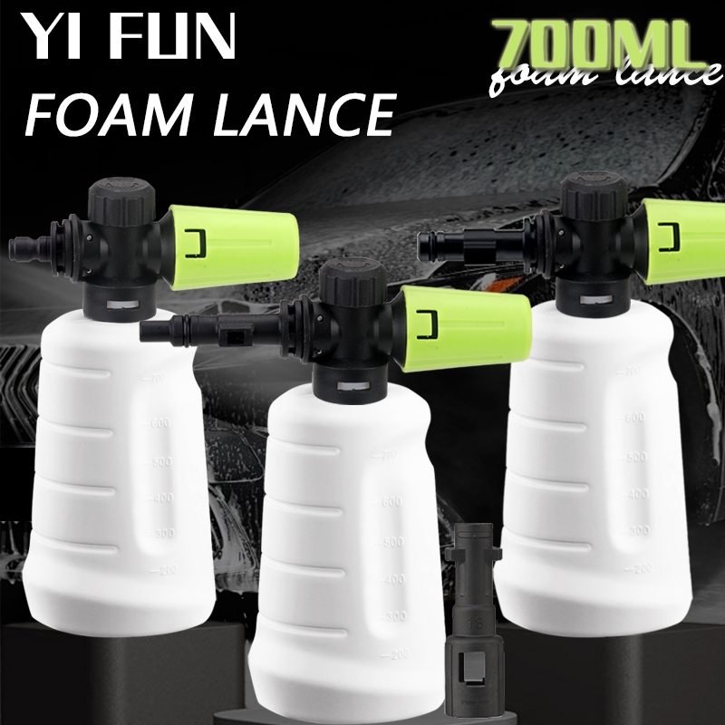 700ML สแควร์หิมะโฟม Lance สําหรับแรงดันสูงรถทําความสะอาดเครื่องซักผ้าโฟม Cannon สําหรับเครื่องซักผ้าความดันปืนฉีดน้ําหัวฉีดเครื่องกําเนิดไฟฟ้าโฟม Sprayer สําหรับ Water Jet
