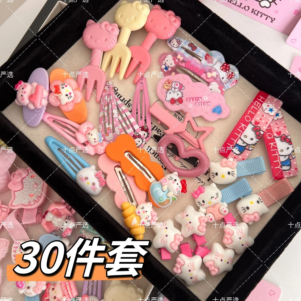 [Pomelo Photocard] กิ๊บติดผมการ์ตูน Kitty Cat 30 ชิ้นชุด All-Match เครื่องประดับผมเจ้าหญิง Hairpin ช