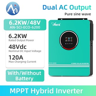 4.2KW 6.2KW MPPT Hybrid 24V/48V 120A 230VAC Off-Grid Solar Inverter with WiFi & Lithium Battery