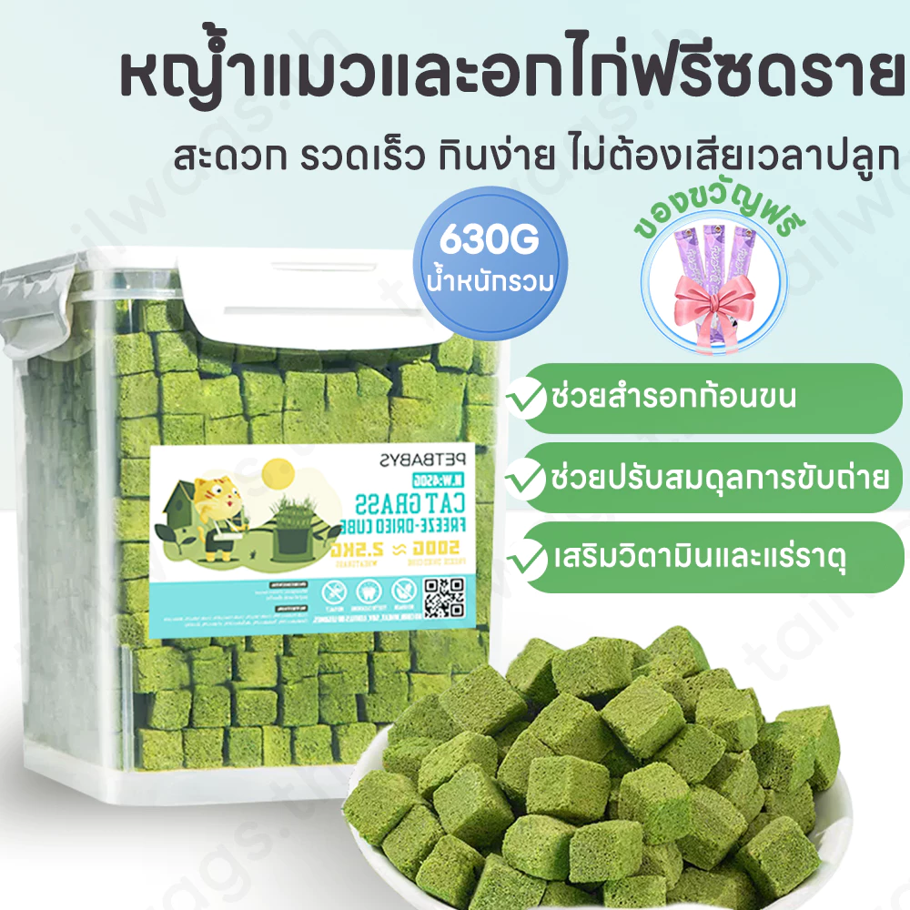 😻หญ้าแมวฟรีซดราย🌿หญ้าแมวอัดแท่ง ขนมหญ้าแมว630G แมวฟรีซดรายผสมอกไก่ ขนมแมวฟรีซดราย