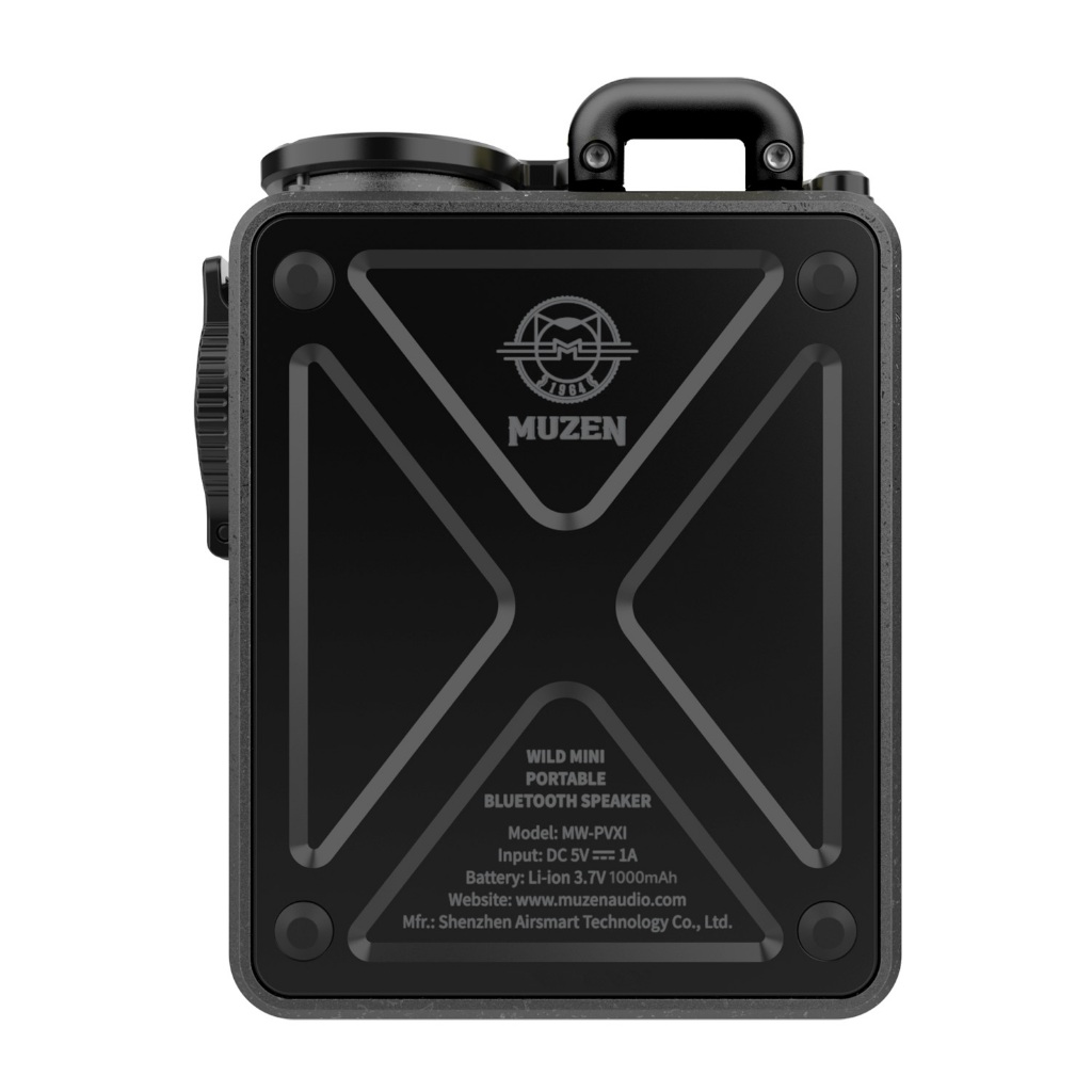 （กระเป๋าผ้าสักหลาด ฟรี）Muzen Wild Mini ลำโพงบลูทูธพกพา ลำโพงพกพา Wild Mini ลำโพงพกพาสำหรับกลางแจ้งที่ทนทาน กันน้ำระดับ IPX5 เสียงสเตอริโอใสแจ๋ว โลหะดูเท่มาก สำหรับการผจญภัย ตั้งแคมป์ เดินป่า สีดํา