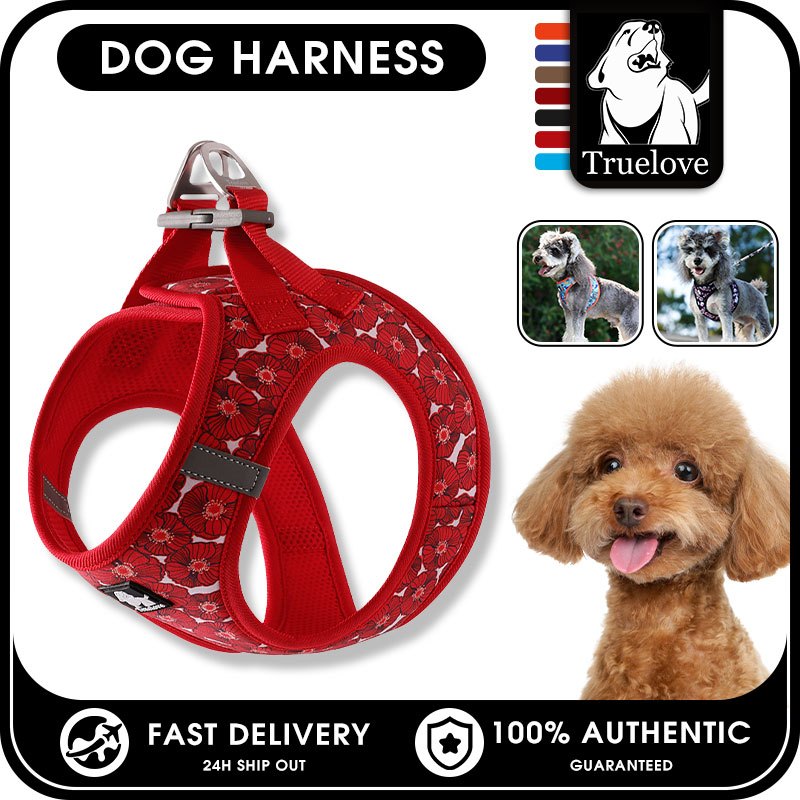 TRUELOVE น้ําหนักเบาสายรัดสัตว์เลี้ยงปรับสายรัดสุนัขสายรัดหน้าอกสุนัขสะท้อนแสงออกอย่างรวดเร็วนุ่มสบายนุ่มสําหรับสุนัข