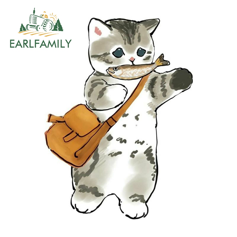 ครอบครัวเอิร์ล 13เซนติเมตรเศร้าแมวสติกเกอร์รถรถจักรยานยนต์กระดานโต้คลื่นกันชนกราฟฟิตีไวนิลวัสดุกันน้ํา ง เอแคลส์ การ์ตูนแฟชั่นป้ายรถ - รูปที่ 2