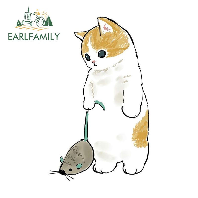 ครอบครัวเอิร์ล 13เซนติเมตรเศร้าแมวสติกเกอร์รถรถจักรยานยนต์กระดานโต้คลื่นกันชนกราฟฟิตีไวนิลวัสดุกันน้ํา ง เอแคลส์ การ์ตูนแฟชั่นป้ายรถ - รูปที่ 5