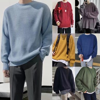 เสื้อกันหนาวหลากสีสีทึบ Lazy Soft Waxy อินเทรนด์หลวม Bottoming สวมใส่ด้านนอก All-Match
