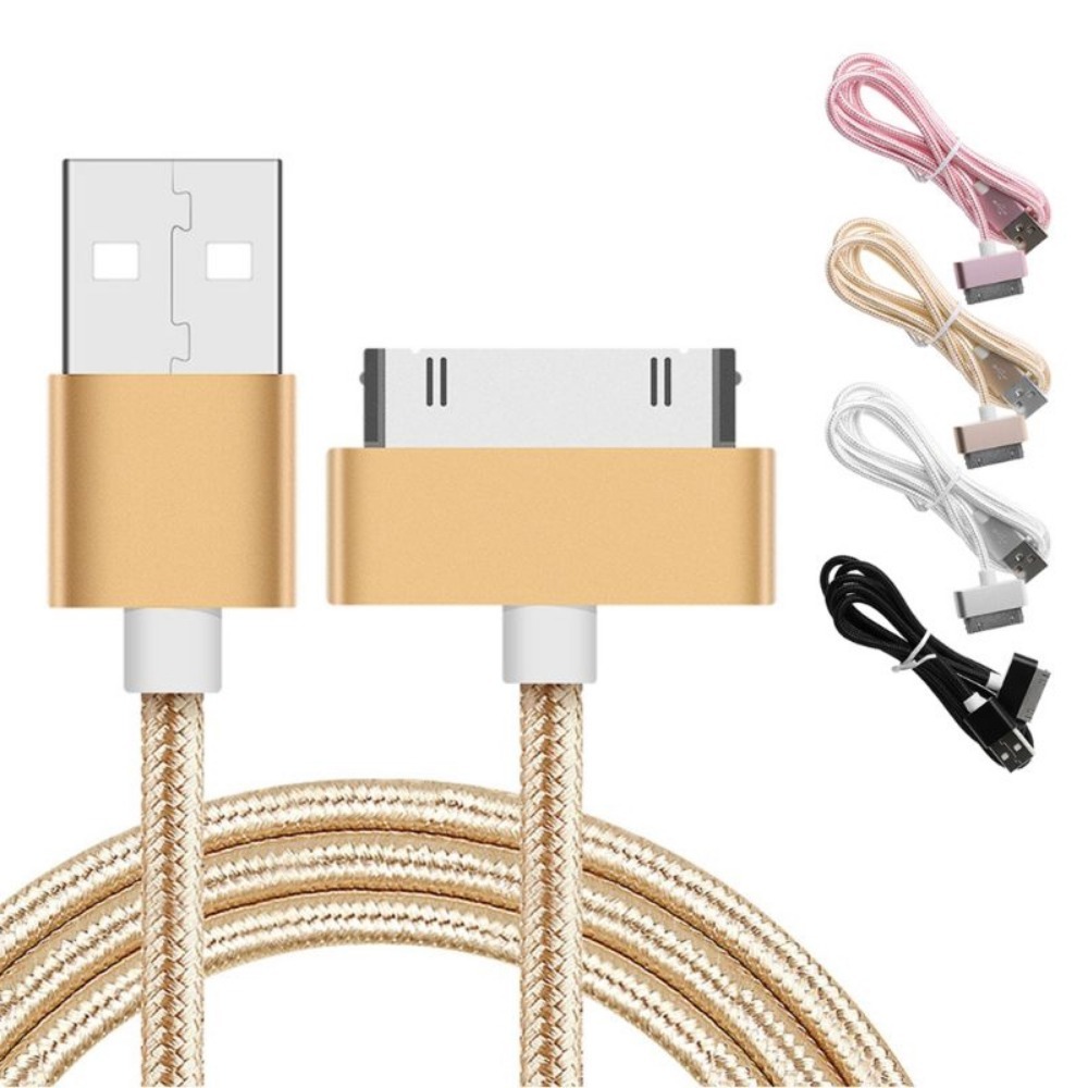 ไนลอนถัก 30pin USB Data Sync สายชาร์จสําหรับ iPhone 4 4s iPad 2 3 4 iPod
