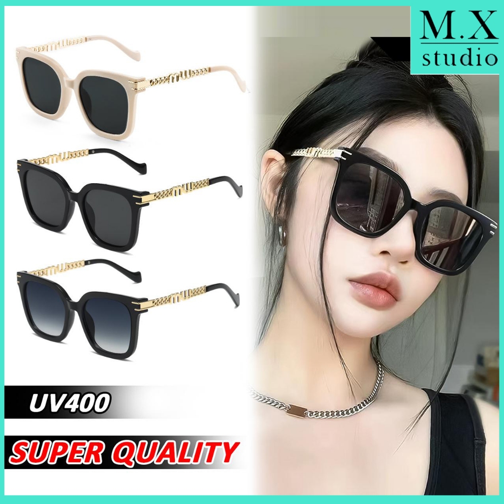 COD❤️แว่นกันแดด หมวกกันแดด Unisex ทรงสี่เหลี่ยม แว่นกรอบใหญ่ แว่นกันแดดแฟชั่นคุณภาพสูง สไตล์ MOMO ราคา ถูกที่สุด ดีลบีเคเค