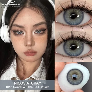 Eyeshare รุ่น NICOSIA สีไล่เฉดสีมีมิติสีฟ้าคอนแทคเลนส์ รายปี Dia14.2 ค่าสายตา 0.00 2ชิ้น 1คู่