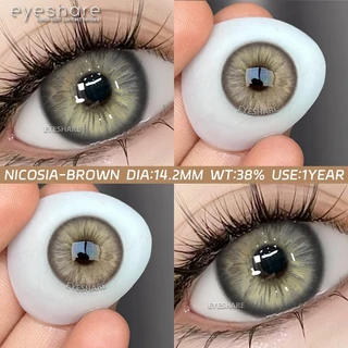 Eyeshare รุ่น NICOSIA สีไล่เฉดสีมีมิติสีฟ้าคอนแทคเลนส์ รายปี Dia14.2 ค่าสายตา 0.00 2ชิ้น 1คู่