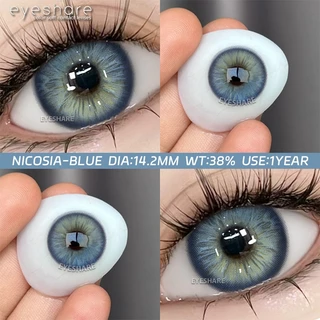 Eyeshare รุ่น NICOSIA สีไล่เฉดสีมีมิติสีฟ้าคอนแทคเลนส์ รายปี Dia14.2 ค่าสายตา 0.00 2ชิ้น 1คู่