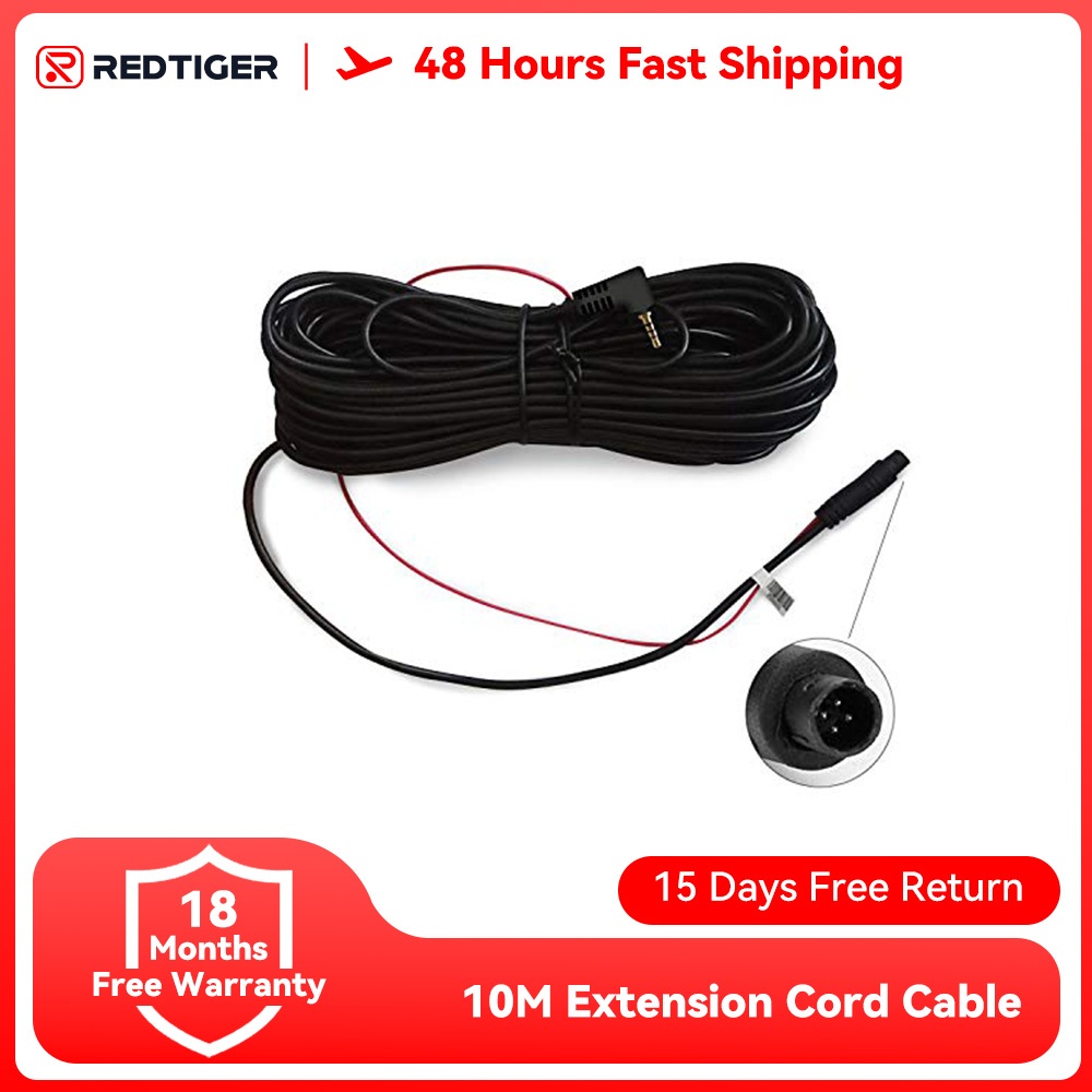 Redtiger 10M กล้องสํารองสายไฟสําหรับ F7NT/F7NP/F7N/F17 Dash Cam(4 pin,2.5 มม.)