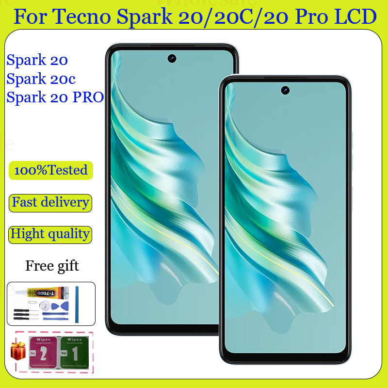 Original สําหรับ Tecno Spark 20 Spark 20C Spark 20 Pro จอแสดงผล LCD หน้าจอสัมผัสเปลี่ยน