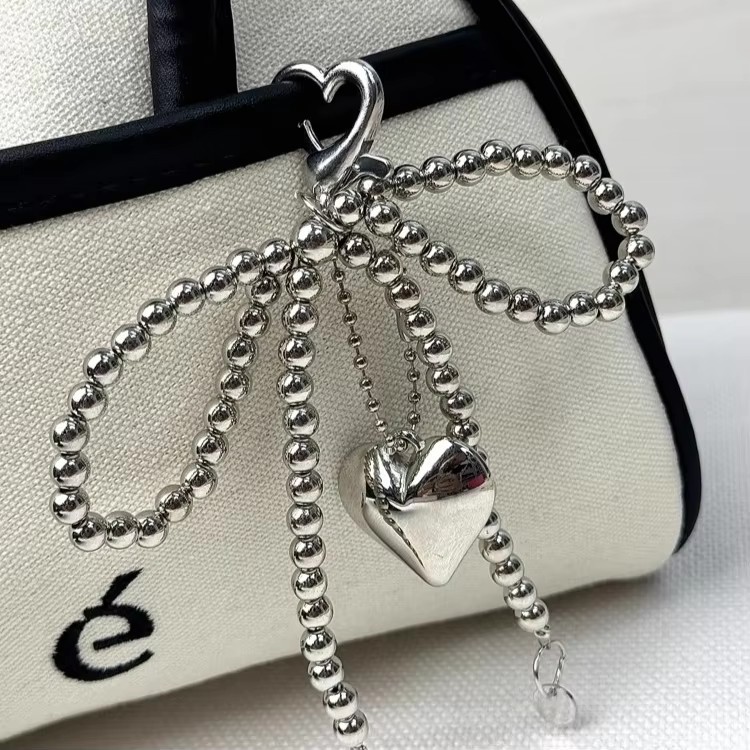 2024 เกาหลี Delicate Sweet Pearl Bow พวงกุญแจจี้หัวใจพวงกุญแจ Y2K ความงามผู้ถือกุญแจสําหรับสาวกระเป๋าจี้อุปกรณ์เสริม - รูปที่ 3