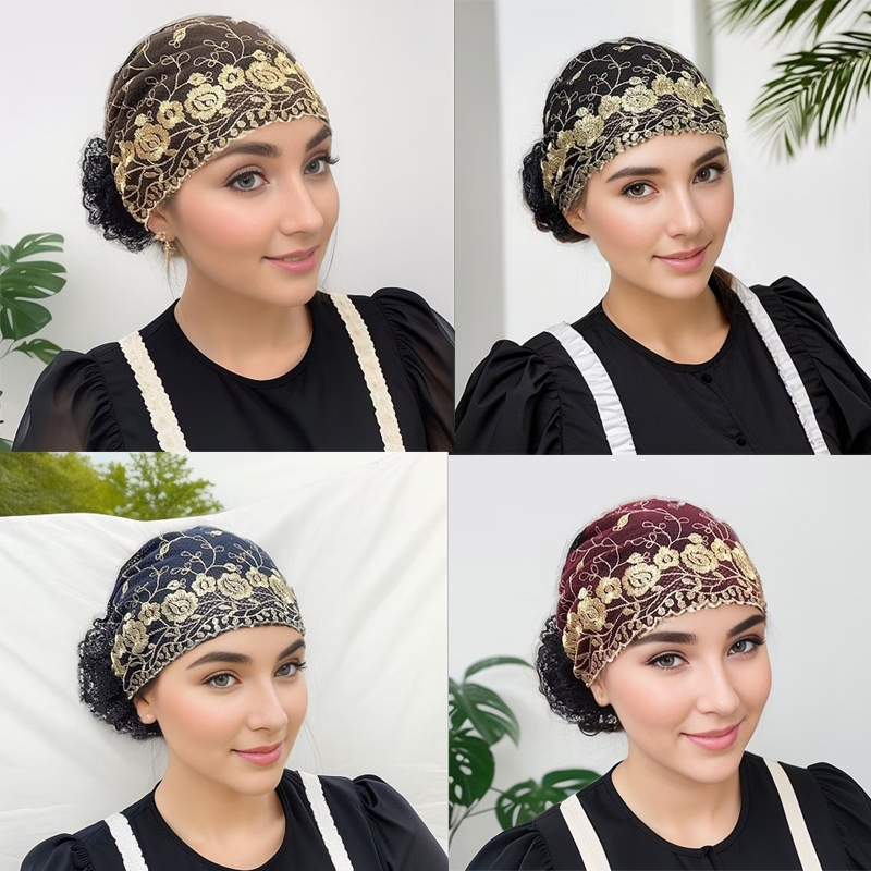 หมวกมุสลิมผู้หญิงลูกไม้หมวกแม่แฟชั่นหมวกตาข่ายระบายอากาศ