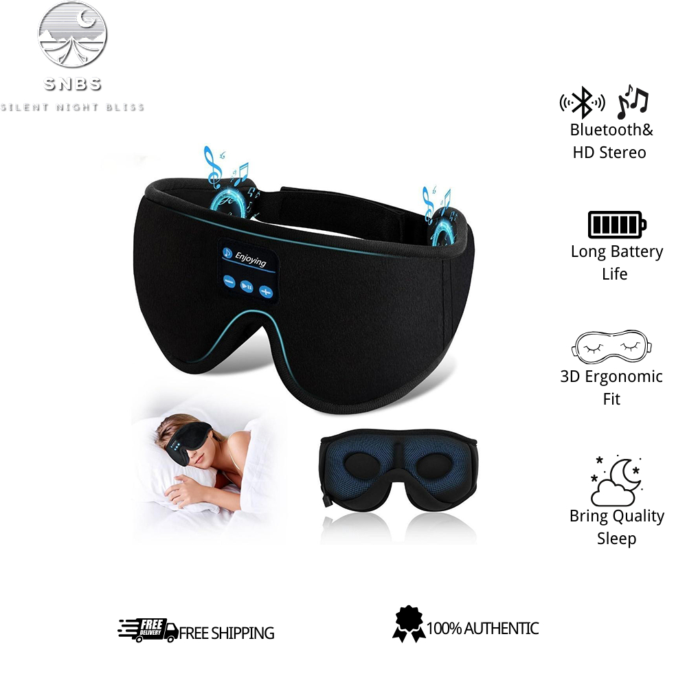 หูฟังนอนหลับ - หน้ากากนอนหลับ 3D บลูทูธ พร้อมเพลงไร้สาย เหมาะสําหรับการนอนหลับด้านข้าง ลำโพงสเตอริโอ HD บางเฉียบ