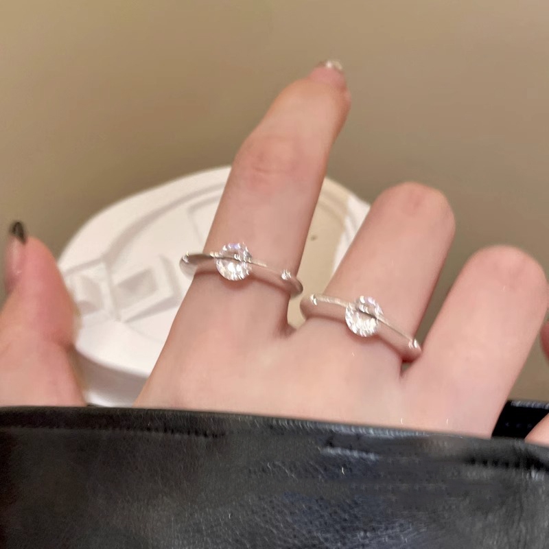 แฟชั่น เกาหลีรอบดาวเคราะห์แหวนผู้หญิงสีเงิน อิน ดี นักเรียนของขวัญวันเกิด