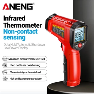 ANENG One Set TH202 เครื่องวัดอุณหภูมิอินฟราเรด เครื่องมืออุณหภูมิแบบไม่สัมผัส -50°ซี ถึง 600°C พร้อม LCD Backlit สําหรับอุตสาหกรรม HVAC
