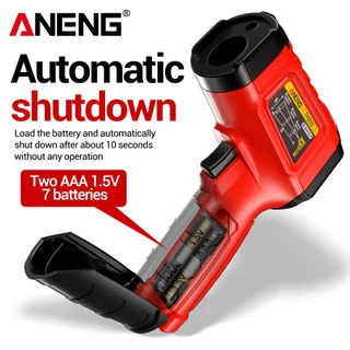 ANENG One Set TH202 เครื่องวัดอุณหภูมิอินฟราเรด เครื่องมืออุณหภูมิแบบไม่สัมผัส -50°ซี ถึง 600°C พร้อม LCD Backlit สําหรับอุตสาหกรรม HVAC