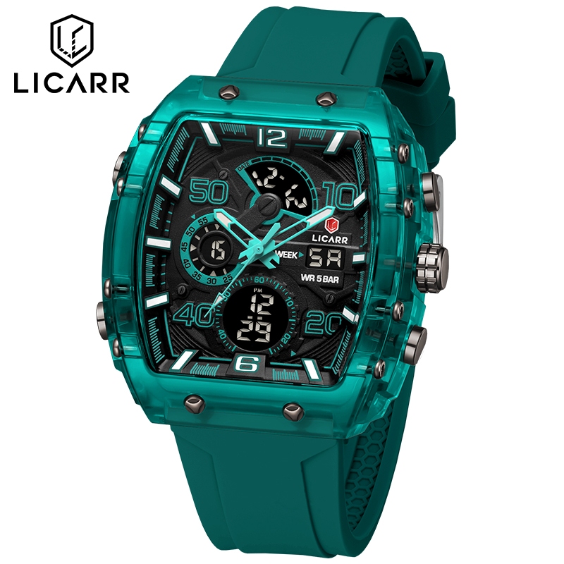 Licarr Original ยี่ห้อนาฬิกาผู้ชายแฟชั่นกันน้ําแนวโน้มนาฬิกาผู้ชาย Luminous 9546