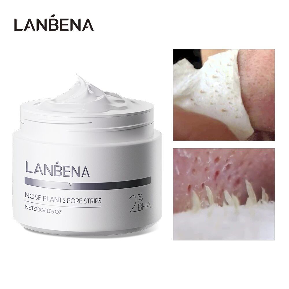 [อัพเกรดใหม่] Lanbena White Nose Mask Pore Bar ทําความสะอาดล้ําลึก Blackhead Shrink Pore 30g