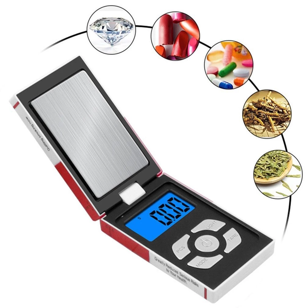 500g/0.1g เครื่องชั่งเครื่องประดับดิจิตอลอิเล็กทรอนิกส์ขนาดเล็กสําหรับเครื่องชั่งน้ําหนักมาตรฐานสีทอง thumbnail 7