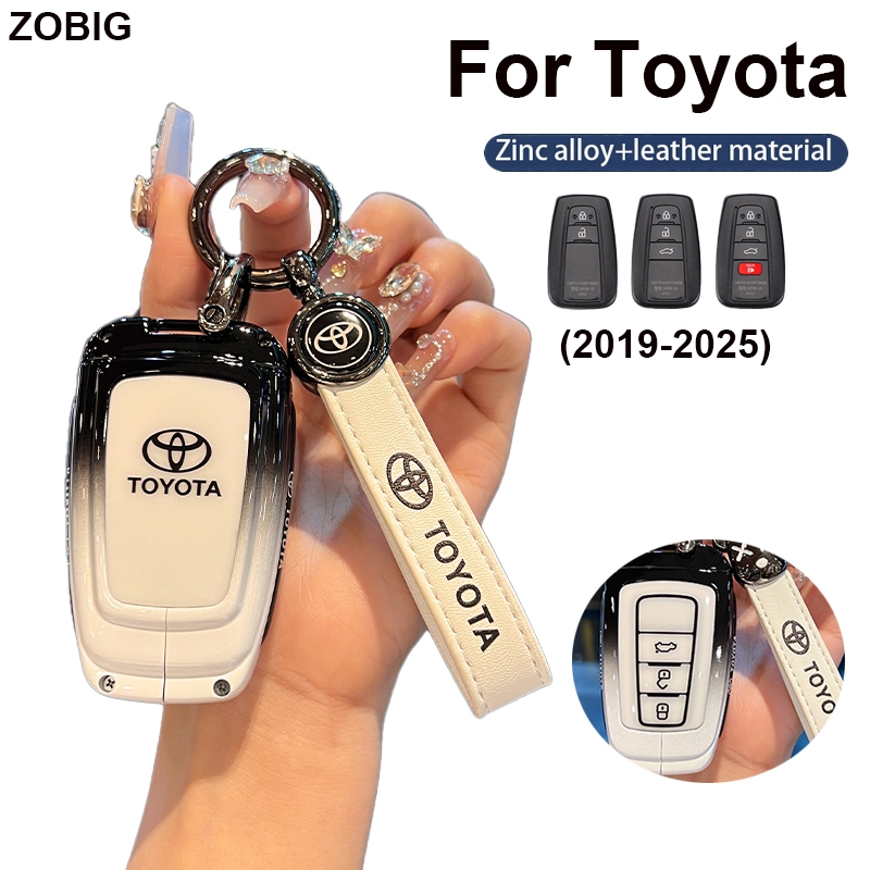Zobig สังกะสีอัลลอยด์ Colourful key Fob สําหรับ Toyota 2019-2025 Camry Avalon C-HR Prius Corolla Cross GT86 Altis Original รีโมทคอนโทรลเปลือกป้องกัน