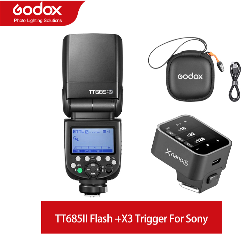Godox TT685II TTL HSS กล้องแฟลช Speedlite + Godox X3 ทริกเกอร์ไร้สาย