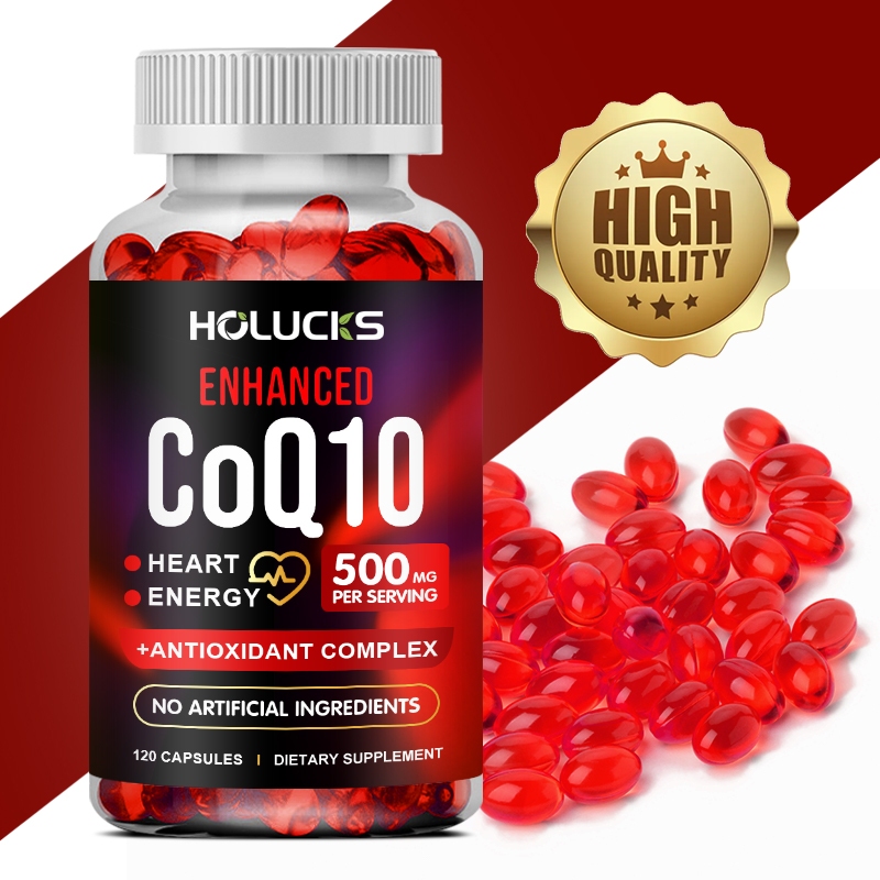Holucks High Absorption CoQ10 500MG - อาหารเสริม CoQ10 120 ซอฟท์เจลเพื่อสุขภาพหัวใจและการผลิตพลังงาน