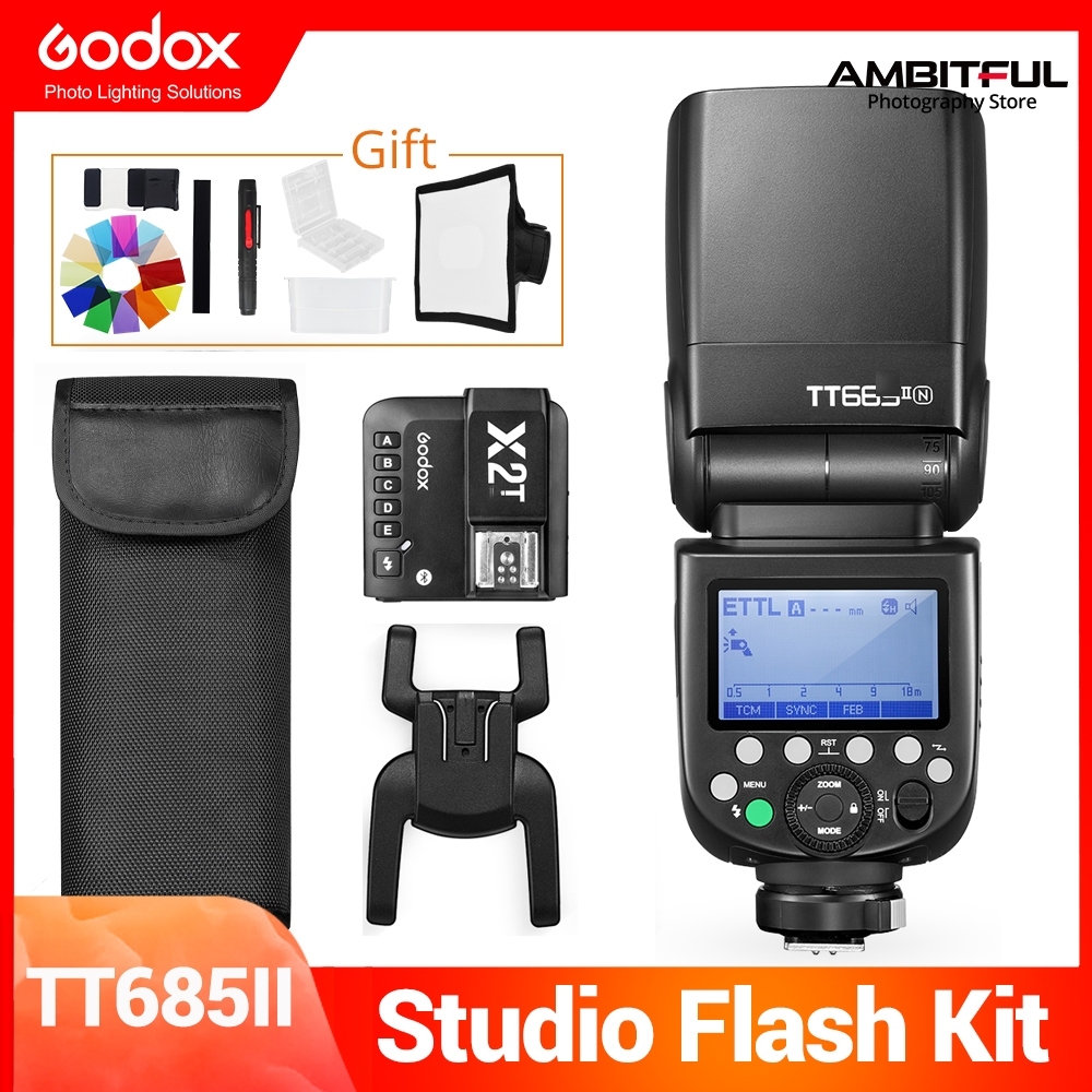Godox TT685II On-Camera Speedlight 2.4G Wirelss X ระบบแฟลช TTL HSS กล้องแฟลช Speedlite + Godox X2T W